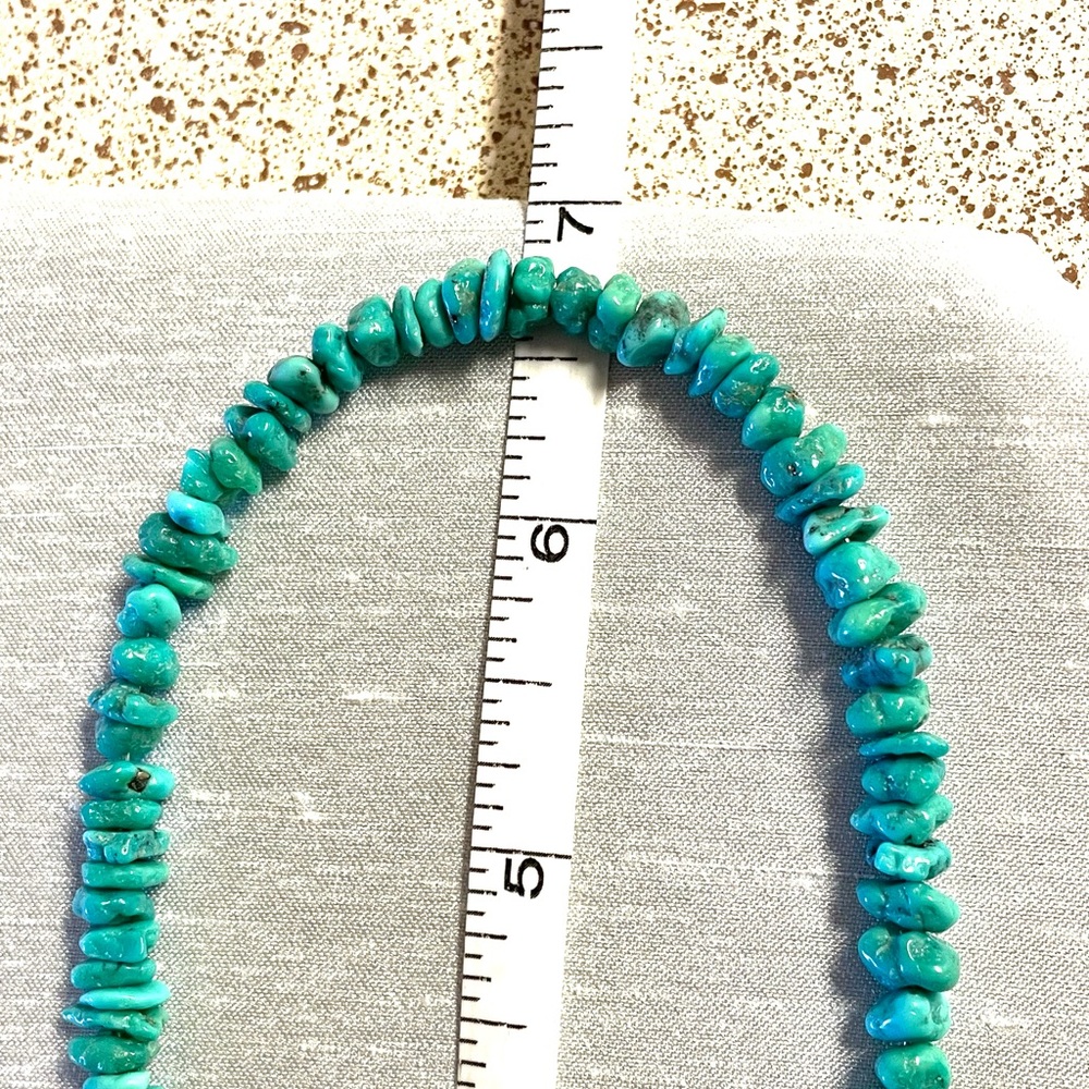 Navajo Turquoise Chunk Necklace Handmade Vintage Western New Mexico - Picture 6 of 8